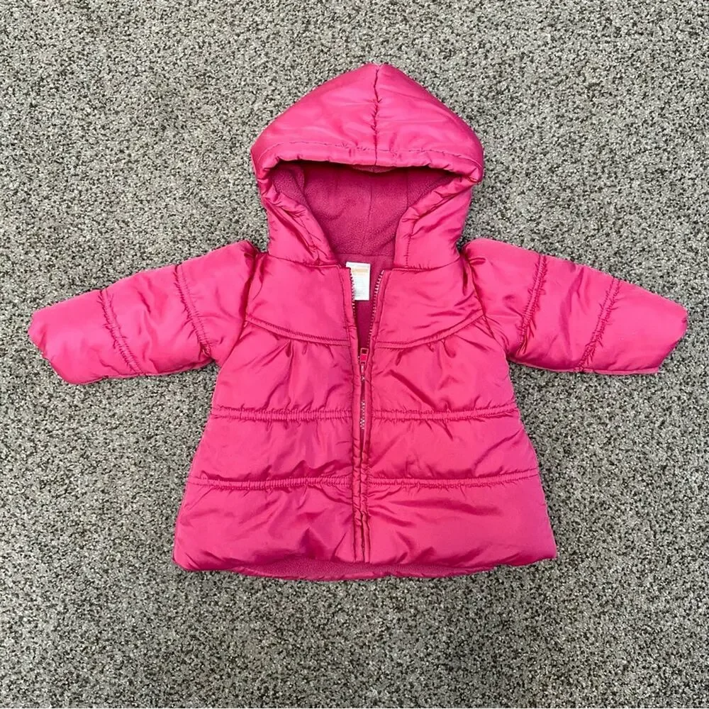 Gymboree + HealthTex Toddler Puffer Jackets Bundle | 9–12M | Pink & Silver